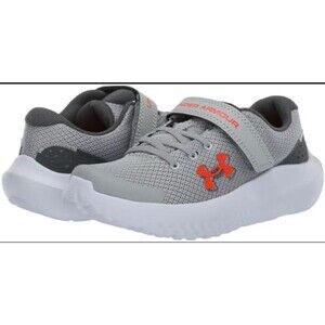 Under Armour Assert 9 Running Shoes Boy's Size 2Y Gray Hook Loop Slip Op New